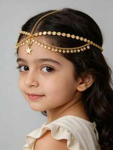 斋月。时尚波西米亚风银合金链水晶吊坠发箍。精致配饰。适合女孩在派对、节日、日常场合、学校等场合佩戴。 - 彩色 - 查看 3