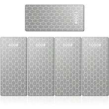 Piedra afiladora de diamante, 5 piezas de piedra afiladora de cuchillos con placa extra fina/gruesa y base antideslizante, grano 400/600/800/1000/1200 - Piedra afiladora de diamante - Ver 1