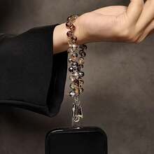 [Luxury Handbag Chain] Luxury Crystal Bead Handbag Chain Wrist Short Lanyard | High-End With Clip For Phone Case Keychain Bag Pendant - 彩色 - 查看 3