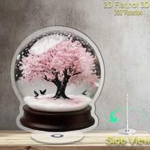 Cây hoa anh đào và bông tuyết 2D phẳng, xoay 360°, làm bằng chất liệu polymer, kiểu dáng cổ điển, không cần điện, thích hợp để trang trí nhà cửa, dịp Lễ Tình nhân, Lễ Phục sinh, Halloween và mùa tốt nghiệp. - Nhiều màu - Xem 3