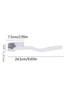 1/2/3pcs Crevice Cleaning Brush Set, White Plastic Multi-Purpose Cup Brush, Stiff Bristle Cleaning Tool, Suitable For Kitchen, Bathroom, Corners, Tile Gaps, Sink, Cups, Teapots, Bottles, Blenders, Etc. - White - View 4