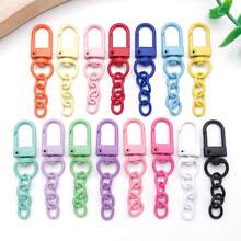 5/10/20/30件彩色喷漆钥匙扣套装，包含金属门钩和四节钥匙尾链。适用于手工DIY工艺套装、吊坠制作以及钥匙圈、钥匙链、弹簧扣和挂钩等配件。 - 鑰匙扣 - 查看 12