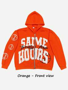 Y2k Zip-Up Hoodies For Women'S Clothing, Perfect For Valentine'S Day Outfits. Casual And Simple Dopamine Orange Jacket, Ideal For Valentine'S Day Couple Outfits And Going Out Outfits, Winter Clothes For Women, Long Sleeve Tops For Women. - 橘色 - 查看 2