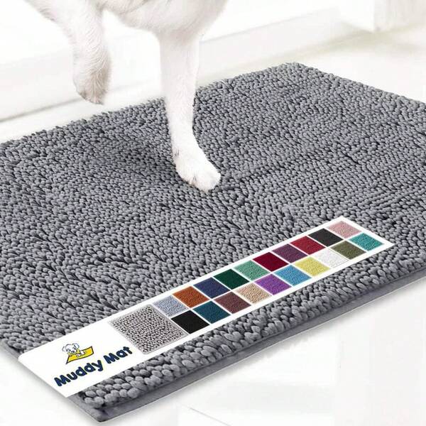 Super Absorbent Microfiber Dog Doormat For Muddy Paws, Washable Non-Slip Pet Mat, Quick-Drying Chenille Entrance Mat, Machine Washable Indoor/Outdoor Mat
