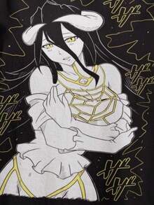 Overlord Ainz-Shirt Ooal Gown Albedo Skull Demon Girl Succubuss Shirt All Size - 黑色 - 查看 2