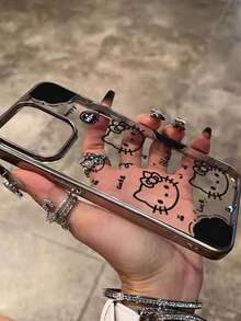 SANRIO 时尚电镀防摔蝴蝶结KT猫手机壳 - 可爱蝴蝶结小猫设计，兼容 17/17 Air/17 Pro/17 Pro Max、16/16 Plus/16 Pro/16 Pro Max、15/15 Plus/15 Pro/15 Pro Max、14/14 Plus/14 Pro/14 Pro Max、13/13 Pro/13 Pro Max、12/12 Pro/12 Pro Max、11/11 Pro Max，防尘，高性价比，热门防摔款，17 Pro，17 Pro Max，Hello Kitty，动漫，三丽鸥 - 彩色 - 查看 2