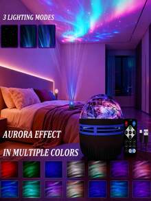 1pc Aurora Galaxy Projection Lamp, LED Starry Sky Projector Light, Remote Control Northern Lights Projector Lamp, USB Powered Decorative Night Light, Suitable For Bedroom, Living Room, Home Decor, Party, Birthday, Wedding, Valentine's Day - Multicolor - View 6