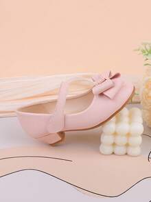 Flower Girl High Heels Shoes For Wedding, Party, Holiday, Suitable For Toddler, Little & Big Girls, Classic Comfortable Versatile Pink Bow Tie Pumps, Formal Dress, Performance, Ballet, Princess Shoes - Pink - View 6