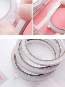 1pc Double-Sided Adhesive High-Viscosity Thin Model Handmade Tape Spring Couplets - Both Sides Have Strong Sponge Coating, Transparent, No Trace Left. Adhesive Tape For Fixing Walls And Pasting Student And Children's Stationery. Ultra-Thin Double-Sided Adhesive Tape. - White - View 6