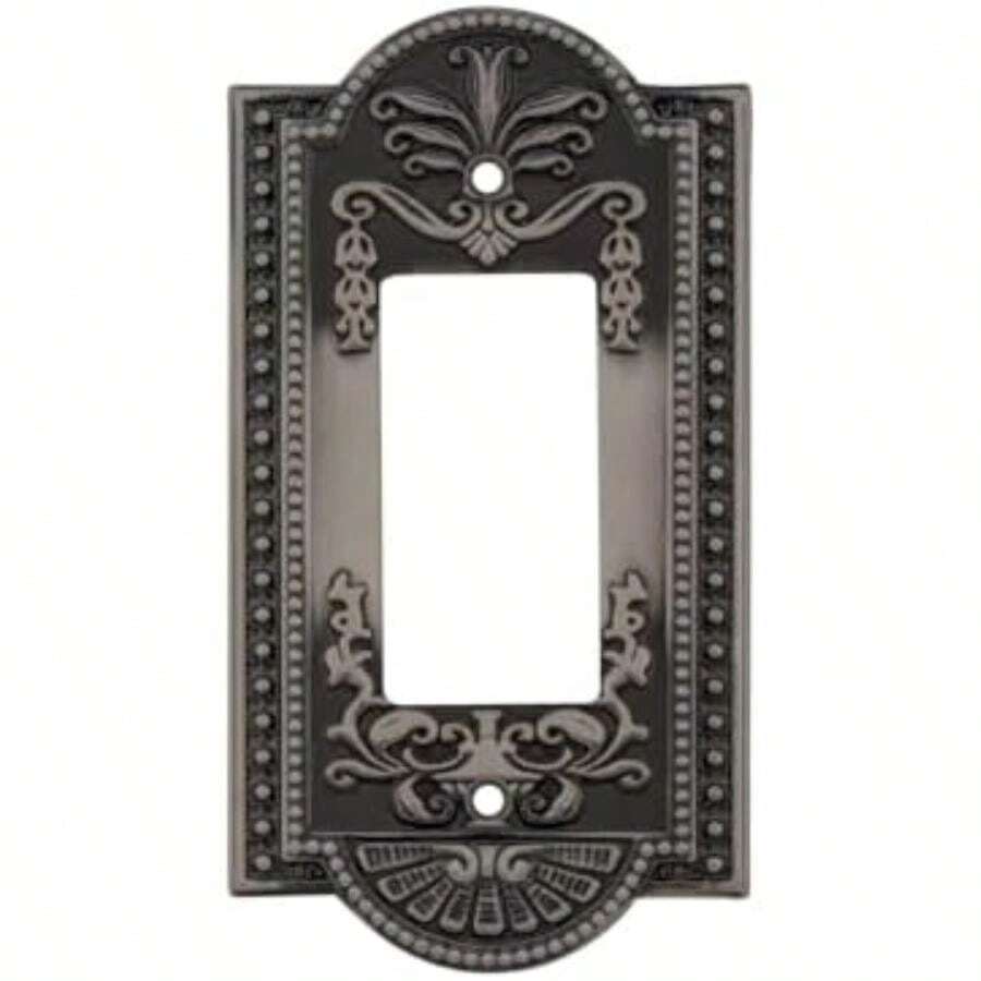 Nostalgic Warehouse Meadows - Placa de cubierta para interruptor de luz(Antique Pewter) - Multicolor - Ver 1