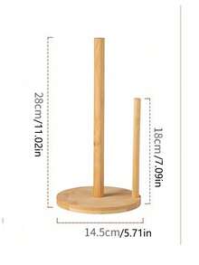 1个木制立式纸巾架 - 厨房和餐厅卷纸分配器 - 彩色 - 查看 5