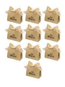 10pcs Eid Mubarak Gift Box Elegant Paper Favor Packaging With Satin Ribbon Bow, Luxury Rectangular Candy Treat Box For Ramadan And Eid Al-Fitr Celebration, Islamic Holiday Gift Wrapping For Chocolates Sweets Cookies Jewelry And Small Presents, Muslim Party Favor Boxes For Iftar Dinner Table Decor, Festive Religious Event Packaging Supplies - 11 X 9.5 X 5 cm - View 12