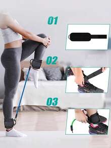 2 piezas Correas ajustables para tobillos, accesorios para entrenamiento de fuerza de glúteos y piernas, para ejercicios con cable, entrenamientos de fitness en casa o en el gimnasio - patadas hacia atrás, extensiones de piernas, caderas - Multicolor - Ver 5