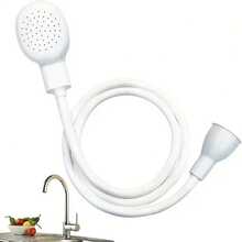 1pc High Pressure Handheld Faucet Sprayer Head With Hose, Adjustable Water Flow Quick Connect Shower Head, Suitable For Bathroom, Kitchen, Pet Washing, Vegetable Rinsing, Plant Watering, Car Washing, Practical Housewarming, Mother's Day, St. Patrick's Day, Easter Gift - White - View 4