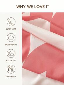 4件套心形蝴蝶结印花床上用品套装 - 轻盈透气粉色条纹床单套装（2个枕套+1个床单+1个床裙），浪漫爱情主题柔软床上用品，奢华酒店品质夏季床上用品，适用于单人床/双人床/大号床/特大号床，优雅的房间装饰，理想的礼物，居家和宿舍必备 - 彩色 - 查看 2