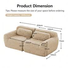 Sofas & Couches - Light Khaki + Plush + 2 Seat - View 8