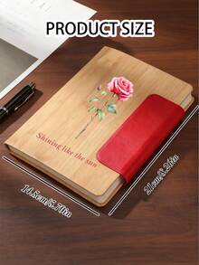 1pc Custom Notebook, A5 Bamboo-Pattern Notebook, Magnetic Clasp Patch Design, Custom Letters, Text, Names, Suitable For Daily Notebooks, Business Notebooks, Study Notebooks, Suitable As Father's Day Gifts, Graduation Season Gifts, Back-To-School Gifts, Company Customized Gifts, Children's Gifts - Multicolor - View 2