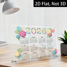 1pc 2026 Flat Acrylic Desktop Calendar - Countdown Calendar With Month Labels (Dec 1 To 24), Christmas & New Year Office Desk Decor Planner, Suitable As Gift For Colleagues And Family, Flat Design, Christmas Decor - Multicolor - View 2