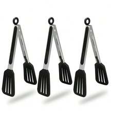 Stainless Steel & Silicone Tongs, Heat Resistant Food Clip, Kitchen Tongs For Barbecue, Pasta, Bread, Salad, Fruit - Multicolor - View 18