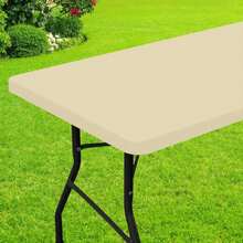 Smiry Rectangle Picnic Table Cloth, Waterproof Elastic Fitted Tablecloths For 4 Foot Tables, Washable Polyester Table Cover For Camping, Indoor And Outdoor (Aqua, 30"X48") - ColorG - 查看 1
