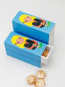 5个迷你糕点盒，烘焙食品包装盒，适用于饼干、糖果、马卡龙、月饼等，适合婚礼、节日、派对小吃等场合。