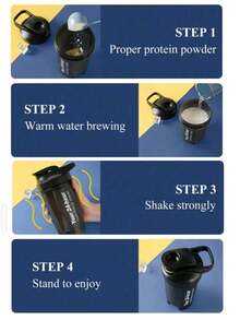 1pc 500ml Sports Shake Bottle, For Protein Mixing Mixer, Leak-Proof Portable Transparent Shake Cup For Exercise, Portable Fitness Bottle, Mixer Cup, Gym Shake Bottle, Outdoor Portable Plastic Drink Cup (Black), Christmas Holiday Gift Sports Bottle, Outdoor Water Bottle - Multicolor - View 5