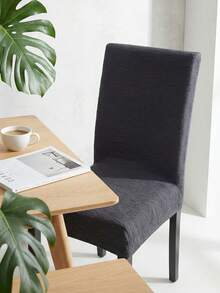 Stretch Chair Cover – Elastic, Washable, Non-Slip, Stain Resistant, Modern Design Made In Turkey - Dark Grey - View 2