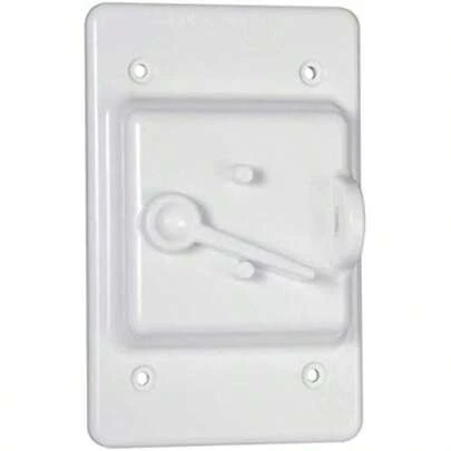 BELL PTC100GY - Interruptor de palanca de 1 banda no metálico resistente a la intemperie, color gris(1 Gang Blanco)