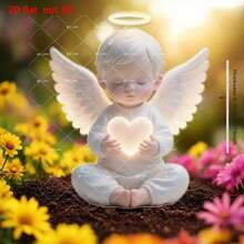 2D, 1pc Garden Decoration, Suitable For Easter, Christmas, Birthday And After Losing A Loved One - Romantic Funeral Gift, Durable Plastic, Easy To Install On The Ground - Multicolor - View 4