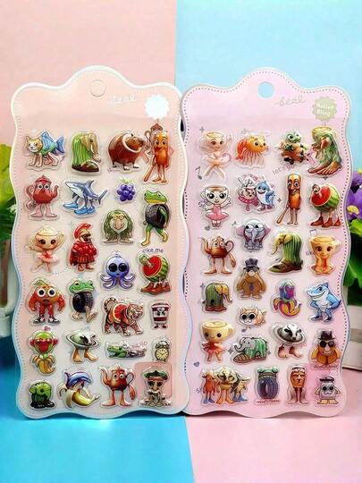 3D Cute Animal Reward Stickers - Elegant And Fresh Design, Perfect For Phone Cases, Notebook Decoration, Handicrafts, Fun Stickers, Diary Expansion Pages, 3D Embossed Stickers And Graffiti Stickers.