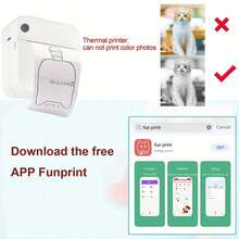 Máy in mini, máy in nhãn nhiệt cầm tay kèm 1 cuộn giấy, tương thích với hệ điều hành iOS và Android, máy in nhãn dùng để ghi chú học tập, in ảnh, làm đồ thủ công, viết nhật ký. - Nhiều màu - Xem 6