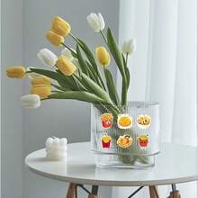 50pcs Cartoon French Fries Stickers, Creative Cute Food Decals For Mirror, Tablet, Glass Cup - Multicolor - View 9