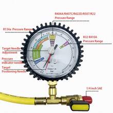 Nitrogen Pressure Gauge Tester For Air Conditioning, Refrigerant, Car HVAC System(R134a, R22, R407C, R410A, R404A, R507, R32)