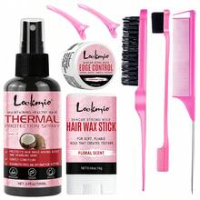 lockmio Heat Protecting Spray To Prevent Heat Damage; Moisturizing Hair Conditioner; Anti-Frizz Hair Wax Stick And Styling Gel, Effective Flyaway Control (Includes Comb And Hair Ties); Hair Styling Care Set - L-100spray-16g-30g-8pcs - View 11