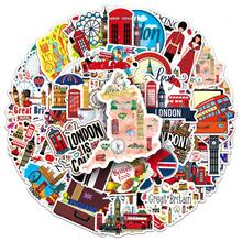 50 PCs Handmade Funny Cute Great Britain Waterproof Stickers DIY For Phones Laptop Skateboard Creative Graffiti Car Motor Sticker