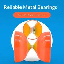 3-Bearing Gyro Chinese Yo-Yo Set With Destroyer Stick And Net Bag - Easy To Launch/Faster Stabilization,