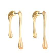 1 Pair Modern Gold Geometric Teardrop Earrings Dangle Style For Daily Wear & Casual Occasions - Gold - View 11