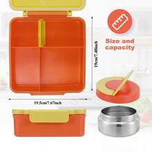 Four-Compartment Bento Box With Soup Bowl, 1 Set Of Bento Boxes, Lunch Accessories, Portable Food Storage, Suitable For Travel And Lunch.
