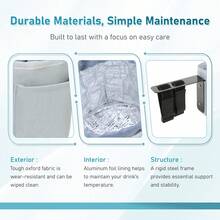 TYYIHUA Cup Holder And Phone Holder For Power Wheelchair, Compatible With Most Electric Wheelchairs, Secure & Convenient Drink Carrier, Grey - 灰色 - 查看 6