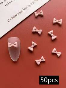 30/50pcs White & Pink Bow Nail Art Decorations, Cute Black Bow Korean Nail Accessories, Suitable For Women DIY Nail Salon Decor, Also Suitable For Little Girls Nail Art Creation, Minimalist Style, Cute Style, Y2K Style, DIY Decorative Accessories, Matte Finish, Glossy Nails, Long Nails, Short Nails, Almond Nails, Ballet Slipper Nails, French Pointed Nails, Toe Nails And Various Nail Art Supplies, Nail Jewelry, Nail Gems - Multicolor - View 11