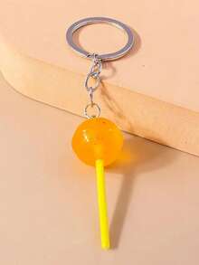 1 móc khóa kẹo mút bằng nhựa hình tròn, móc khóa kim loại hình kẹo mút hoạt hình màu sắc kẹo mút, móc khóa kẹo mút bằng nhựa hình thức ăn thực tế, móc khóa tự làm, mặt dây chuyền túi xách, phụ kiện tự làm, chủ đề trường học dễ thương Kawaii - Nhiều màu - Xem 13