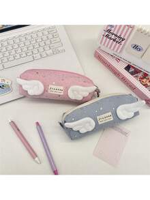 1个天使星形设计文具袋，高品质大容量学生铅笔盒 - 小翅膀 - 查看 1