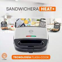 Hukën x MasterChef | Sandwichera Eléctrica HEAT+ | Calentamiento Rápido | Temperatura Automática Precisa | Clip de Cierre  | Asa Fría | Acero Inoxidable | Parrillas Antiadherentes de Alto Nivel,38084679 - Tipo de Enchufe A Japonés (100V) - Ver 2
