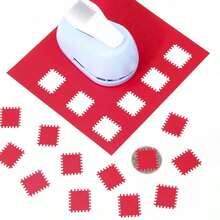 1件装印章压花工具，印章计划本打孔器，创意手工压花工具，文具材料收集工具 - 藍色 - 查看 3