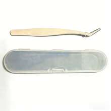 1 Pair Burgundy Tweezers | With Storage Box, Metal Precision Tool | Minimalist Style Angled Tip Tweezers, Suitable For Eyelash Extension, Nail Care And Daily Makeup (Suitable For Various Beauty Scenarios) - Multicolor - View 10