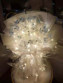 10 Battery Powered LED Mini String Lights Flashing Copper Wire Firefly Star Lights Suitable For Mason Jar Wedding Party Christmas Table Decoration, LED Fairy Lights, 100cm Silver Wire String Mini Lights Suitable For Bedrooms, Weddings, Mason Jars, DIY Crafts, Valentine's Day Scene Decoration, Flowers, Party Decoration, Yellow Lights, Fairy Lights Battery Powered String Lights Mason Jar Lights Silver Wire Lights Firefly DIY Parties Wedding Lights - 白色 - 查看 7