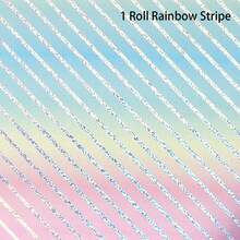 1卷闪亮全息生日包装纸套装，金属质感生日礼物包装纸，适合儿童、女孩，展开后43厘米，总长300厘米/118英寸（4种款式可选） - 彩色 - 查看 12