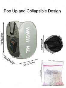 Cesta de lavandería de malla, cesto de lavandería plegable con asa, bolsillo lateral grande, adecuado para habitación de niños, dormitorio, caravana, crucero, organizador de armario gris, organizador de ropa esencial para dormitorio/dormitorio, contenedor de almacenamiento para dormitorio universitario, bolsa de lavandería, bolsa para lavadora, para lavandería, baño, viaje, puede almacenar ropa sucia y limpia, sostenes, artículo esencial para dormitorio, organizador de armario - Multicolor - Ver 8