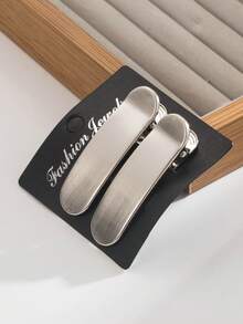 1 Set vielseitige Haarspangen für den seitlichen Pony in Gold und Silber, modische, hochwertige, minimalistische, asymmetrische und elegante lange Haarspangen für Damen, Kopfschmuck, Haaraccessoires für Frauen - Verschiedenfarbig - Übersicht 15