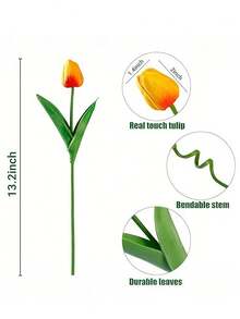 15 bông hoa tulip nhân tạo nhiều màu sắc, thích hợp trang trí nhà bếp, trang trí theo mùa, điểm nhấn vòng hoa, lý tưởng cho tiệc tùng, bó hoa cưới, cắm hoa văn phòng, phòng ngủ, phòng khách. - Màu sắc hỗn hợp - Xem 6